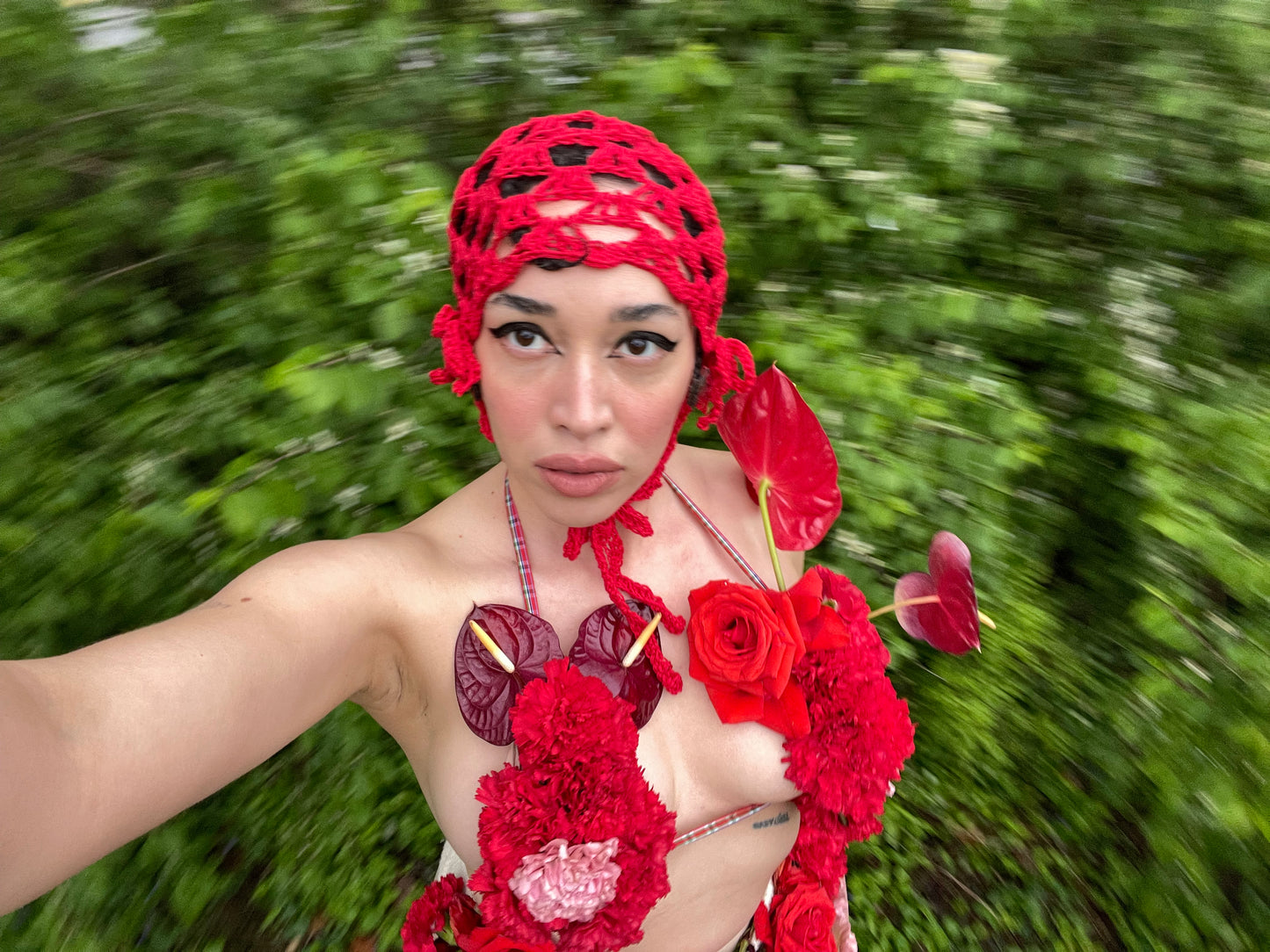 CRIMSON COTTON BONNET