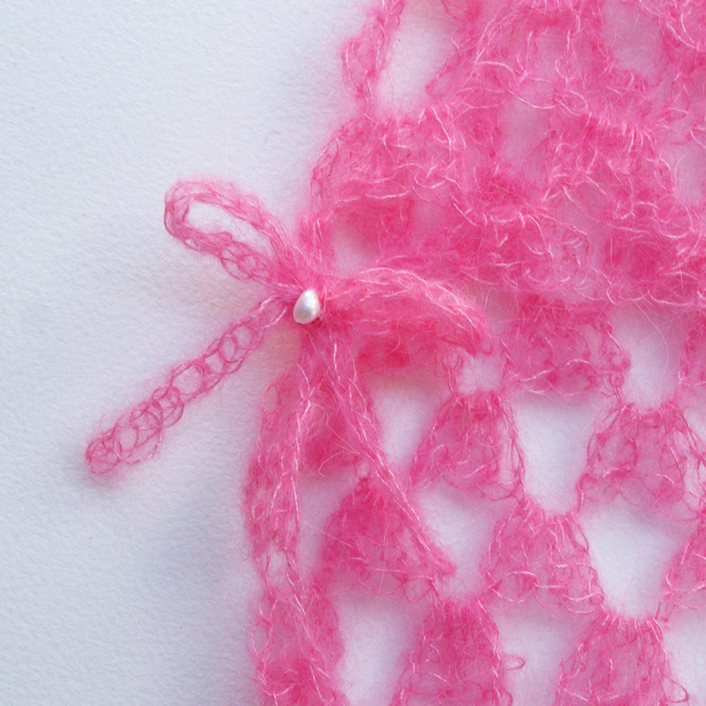 HOT PINK MOHAIR BONNET