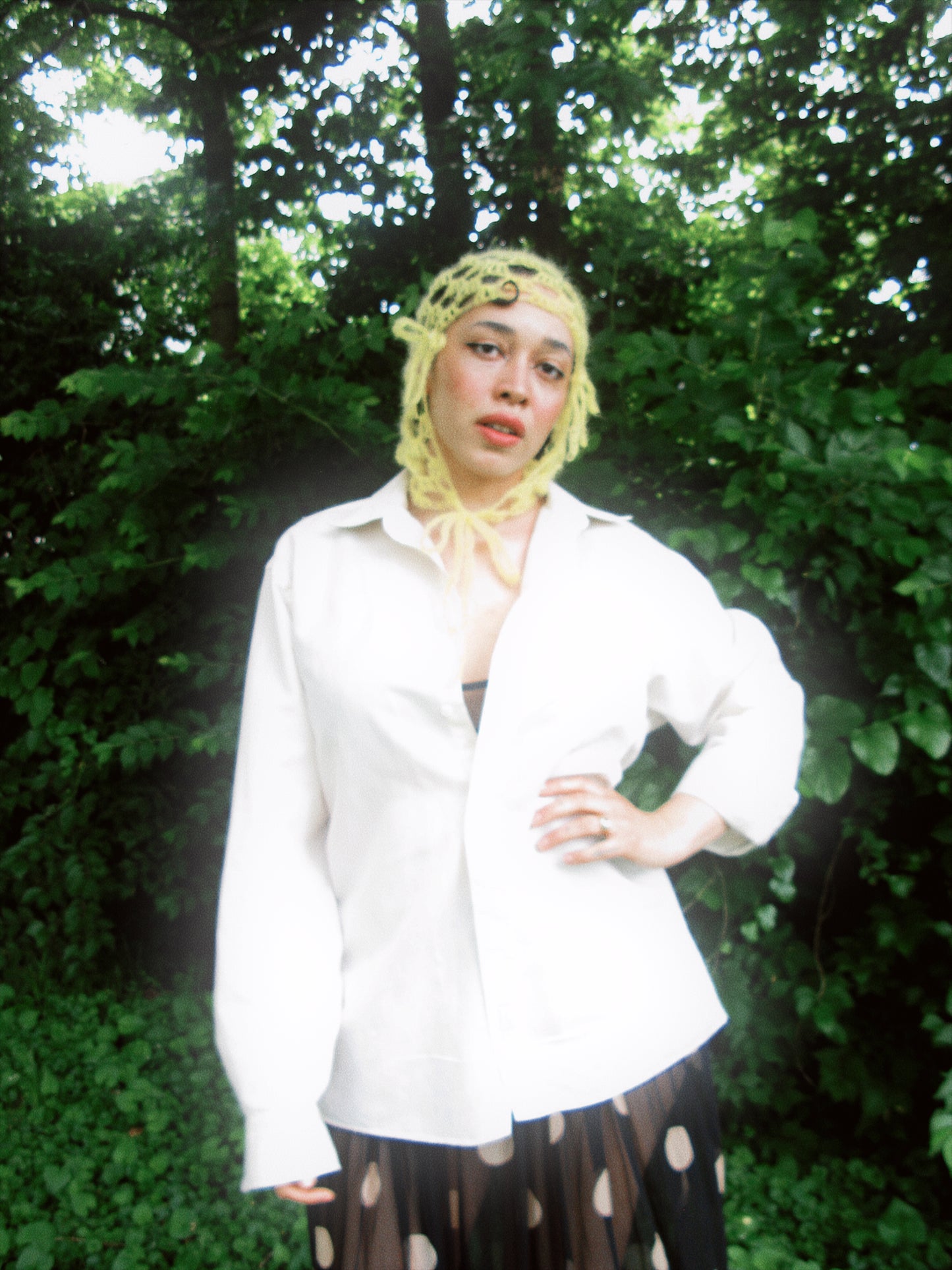 YELLOW MOHAIR BONNET