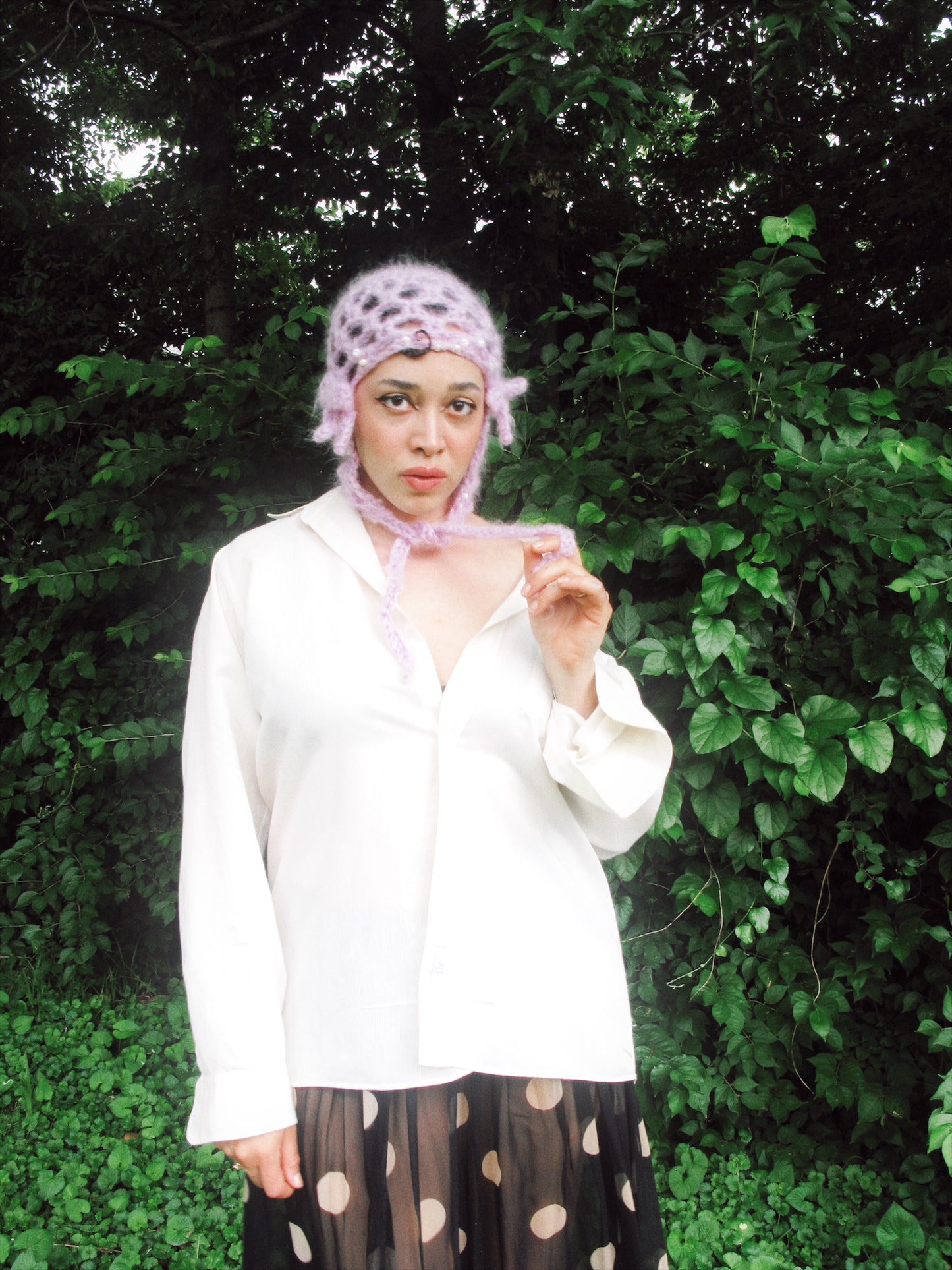 LAVENDER HAZE MOHAIR BONNET