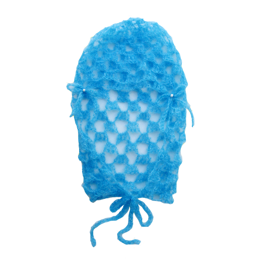 CANARY BLUE SILK MOHAIR BONNET