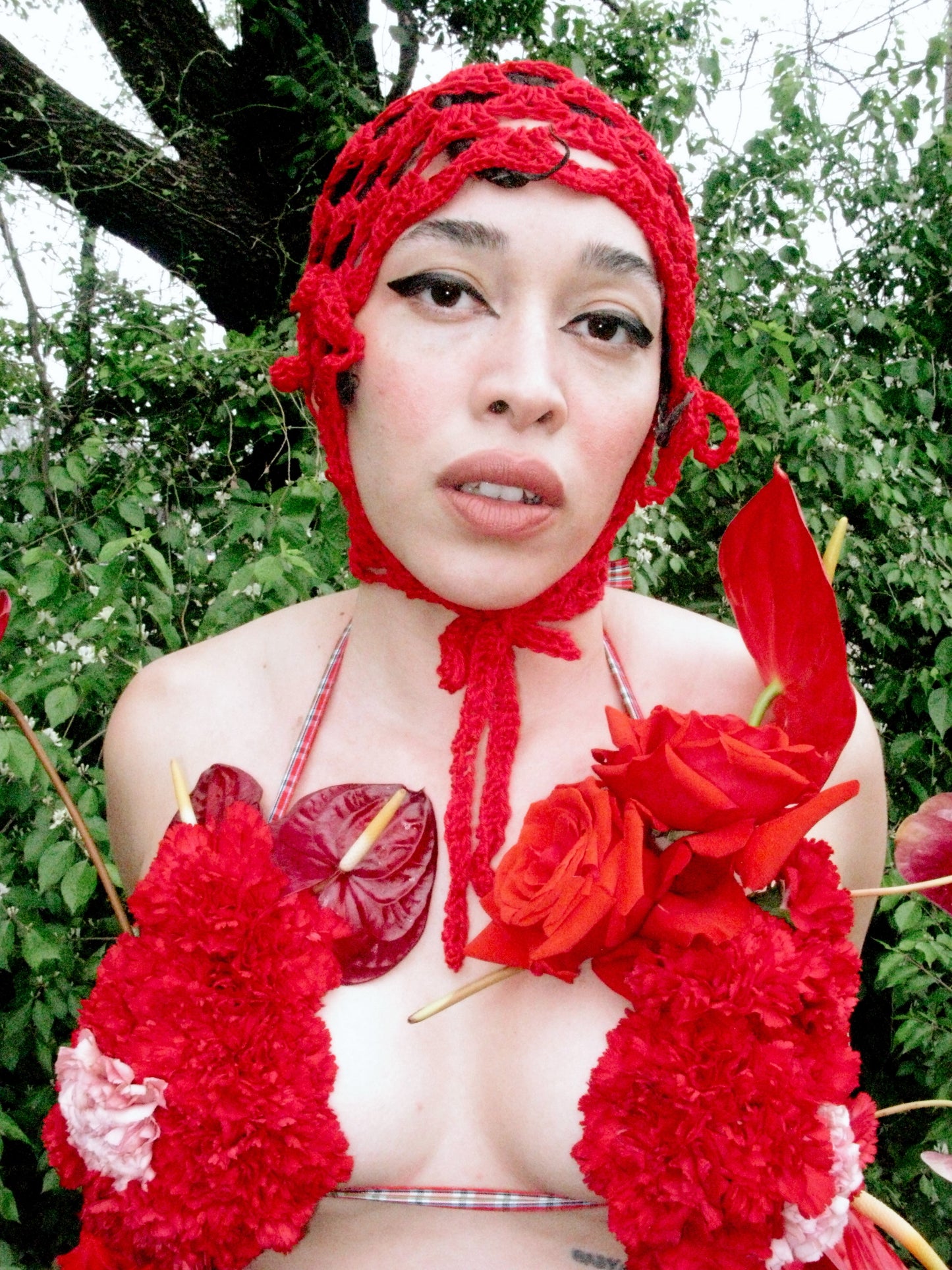 CRIMSON COTTON BONNET