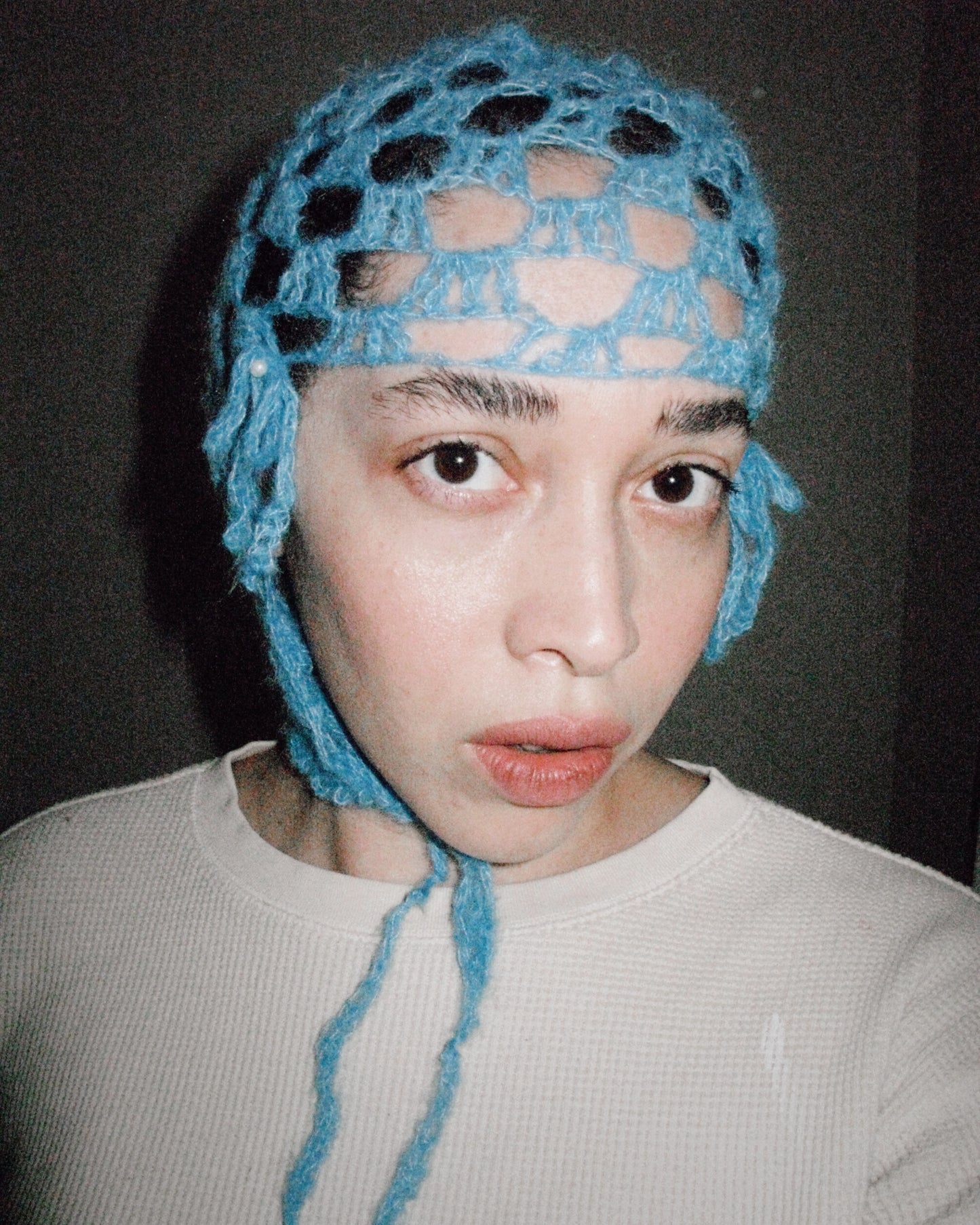 CANARY BLUE SILK MOHAIR BONNET