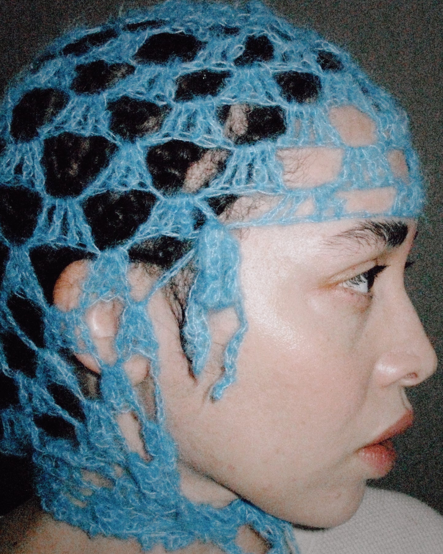 CANARY BLUE SILK MOHAIR BONNET
