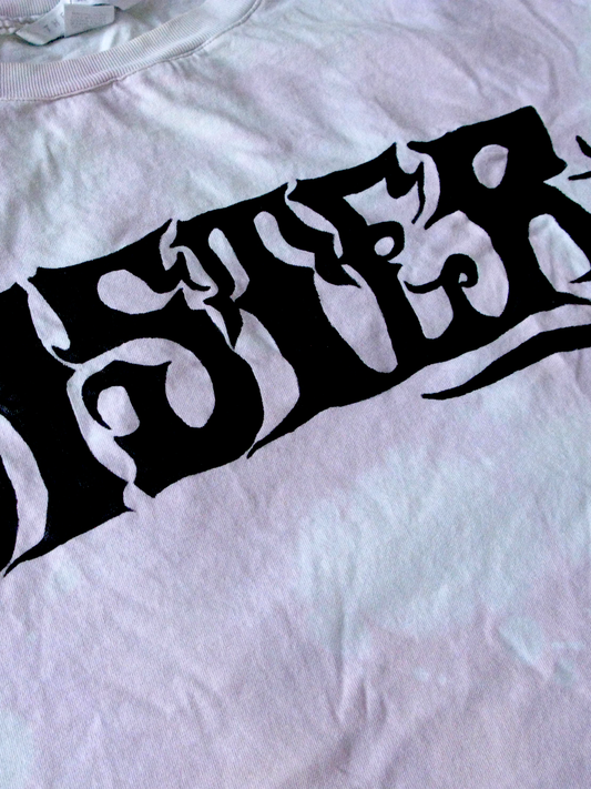 HAND PAINTED SISTER TEE (PINK BLEACH DYE)